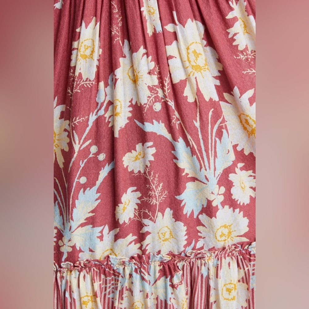 Free People Red Floral Mini Dress - Picture 8 of 9